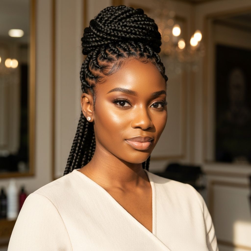 Box braids updo